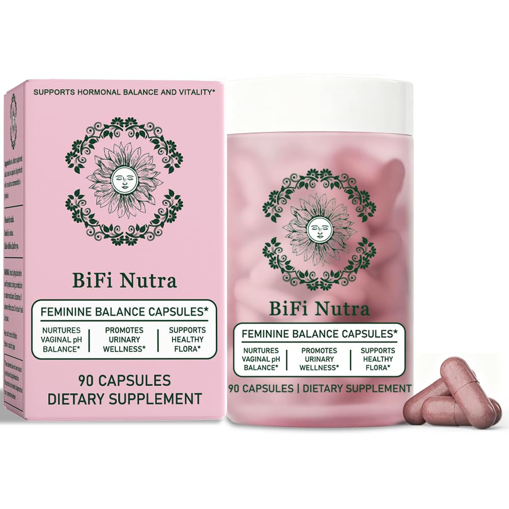BiFi Nutra Feminine Balance bottle and capsules for daily wellness support.