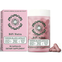BiFi Nutra Feminine Balance bottle and capsules for daily wellness support.