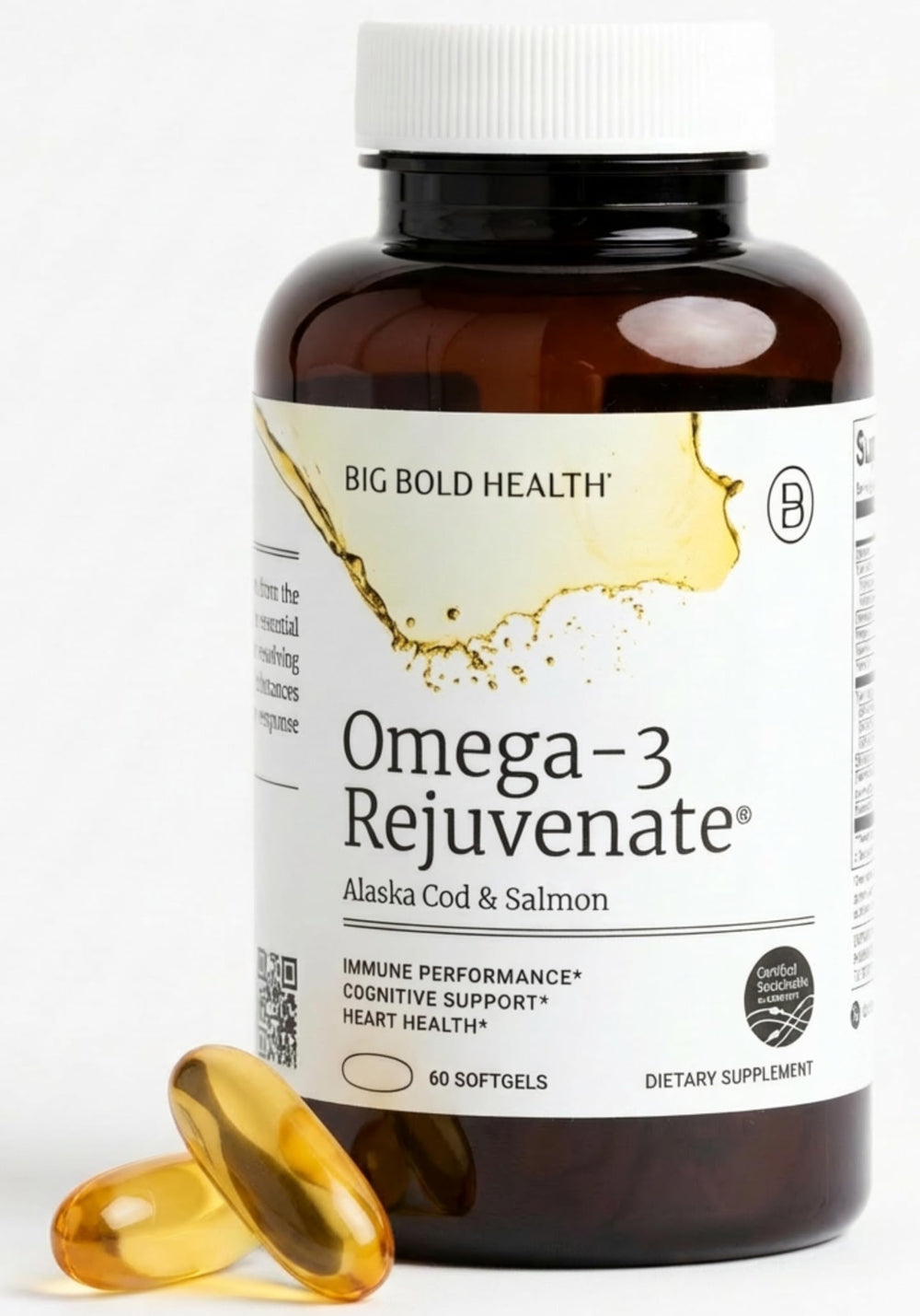 BIG BOLD HEALTH Omega-3 Rejuvenate bottle for daily heart and brain wellness.