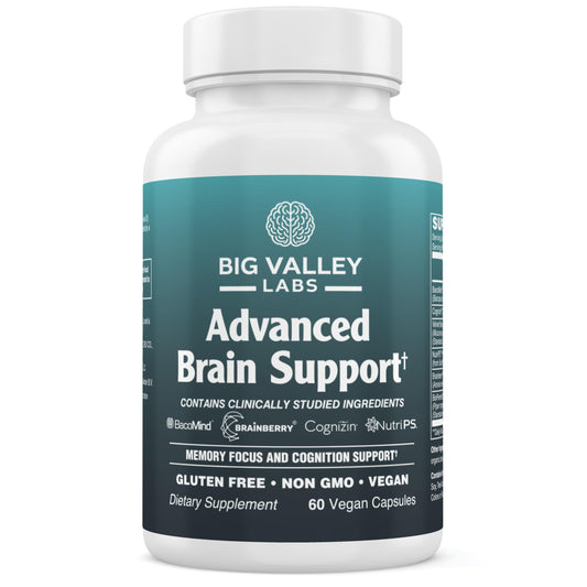 Big Valley Labs BacoMind bottle showing a memory-support formula for daily focus.