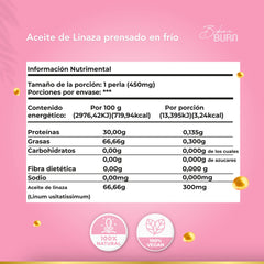 Bikini Burn flax seed oil pour, cold-pressed oil ready to drizzle on meals.