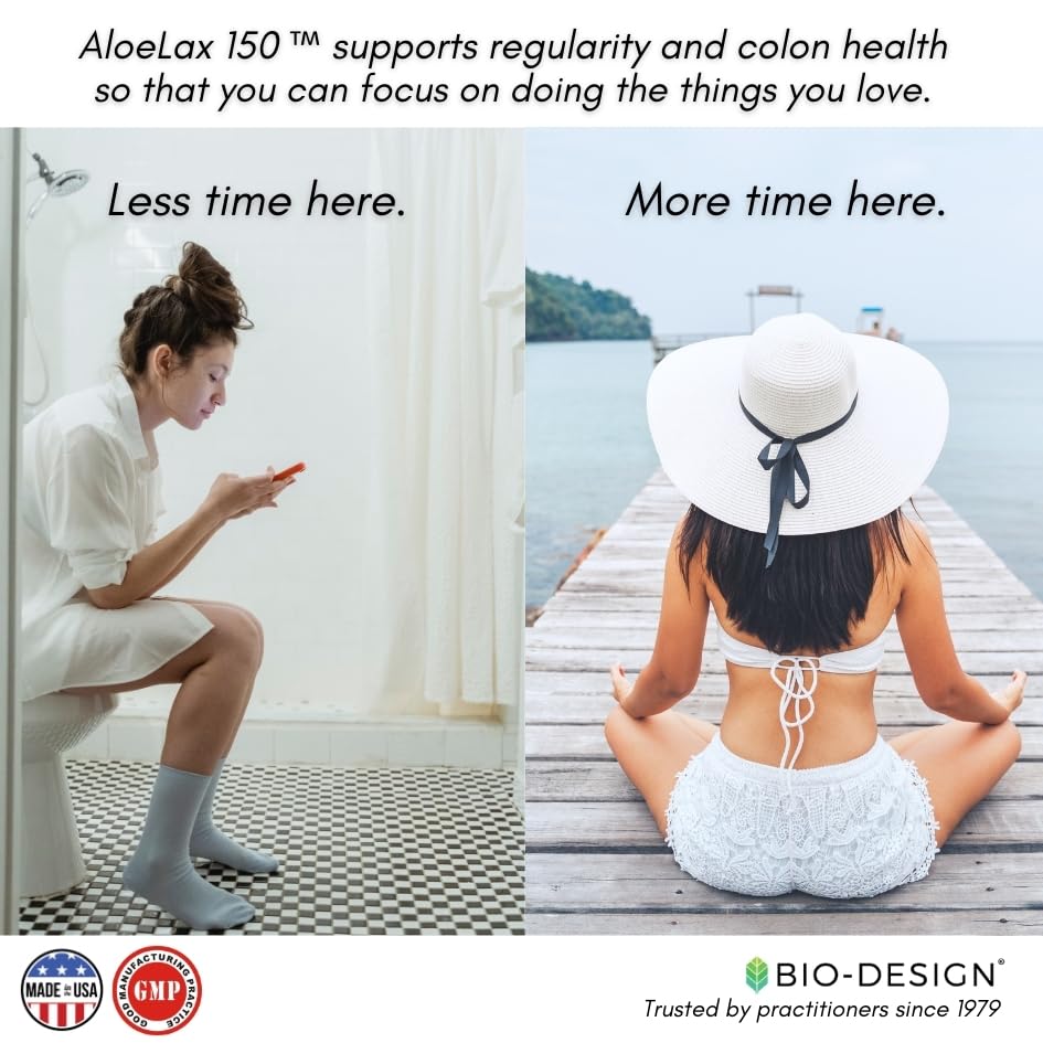 Bio-Design Aloe Lax 150 mg ready for daily routine use.
