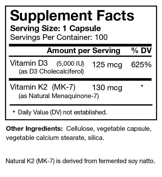 Bio-Design Vitamin D3 5000iu Plus capsules detail highlights bone health potential