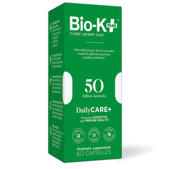 Bio-K Plus Probiotic Daily 50bil bottle shown for daily gut support