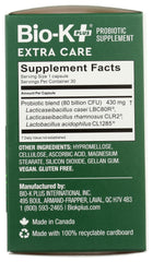 Bio-K Plus vegan gluten-free packaging showcases plant-based probiotic option.