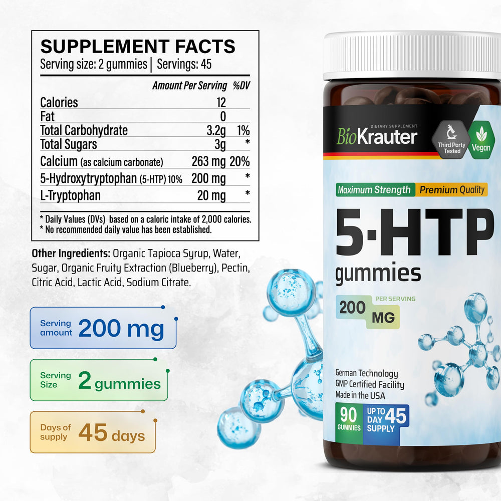 BIO KRAUTER gummies ingredients card—vegan, non-GMO formula