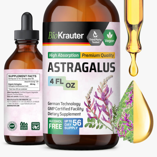 BIO KRAUTER Astragalus tincture bottle showing pure immune support