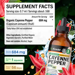 BIO KRAUTER Cayenne Drops ingredients list highlights simple components.
