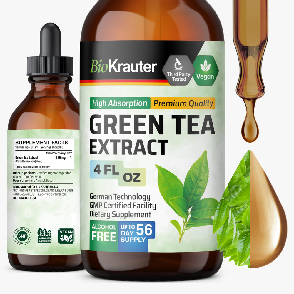 BIO KRAUTER Green Tea Extract bottle front view for daily wellness.