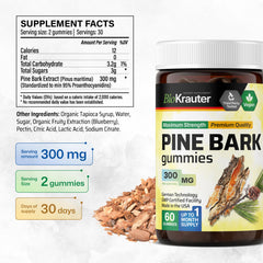 BIO KRAUTER maritime pine bark extract vegan gummies highlighting natural ingredients