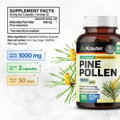BIO KRAUTER Pine Pollen Capsules close-up showing natural pollen extract