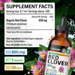 BIO KRAUTER Red Clover tincture bottle label, high-absorption German technology
