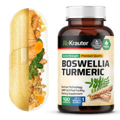BIO KRAUTER Turmeric Boswellia bottle front supports daily wellness