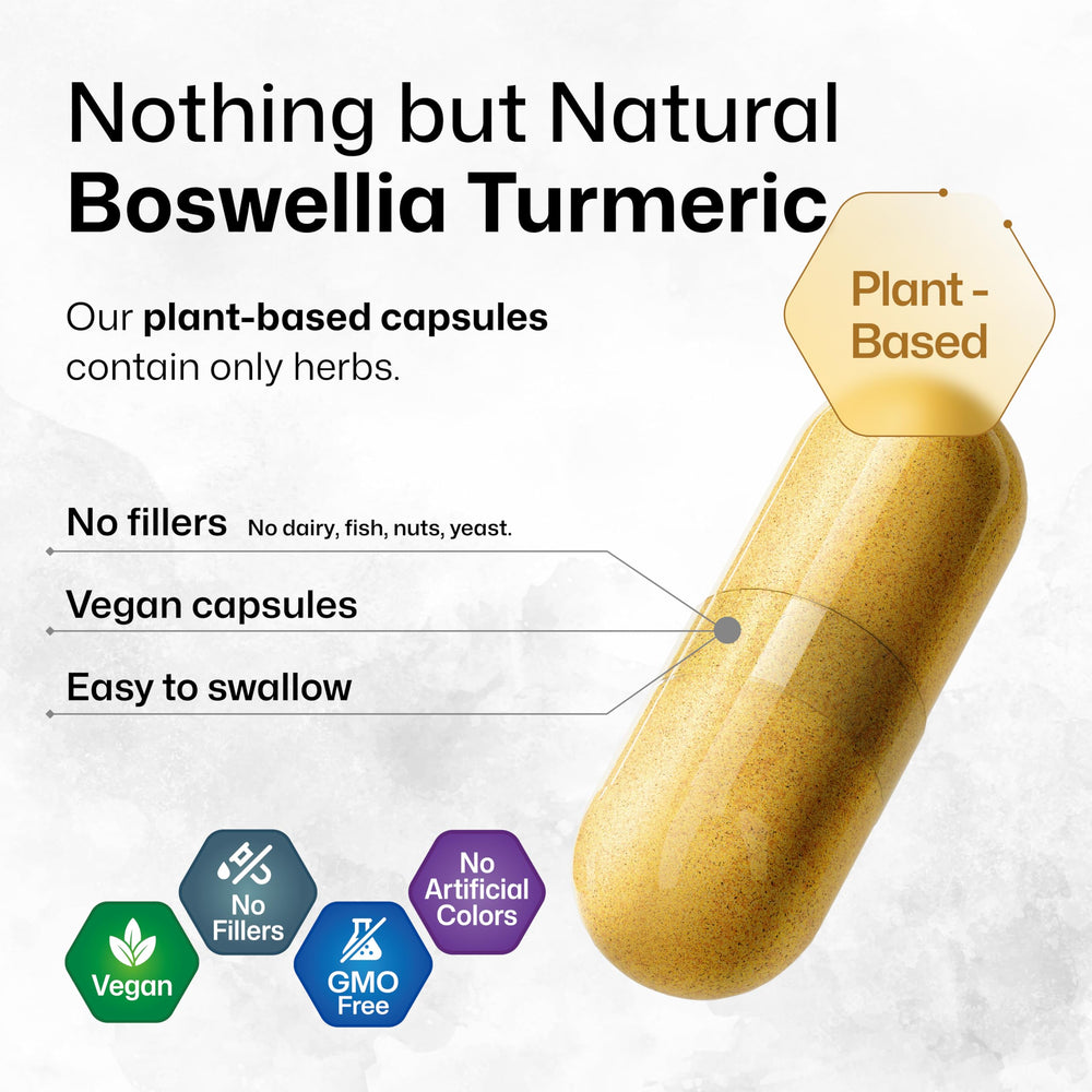 Vegan-friendly symbol on label indicates plant-based capsules