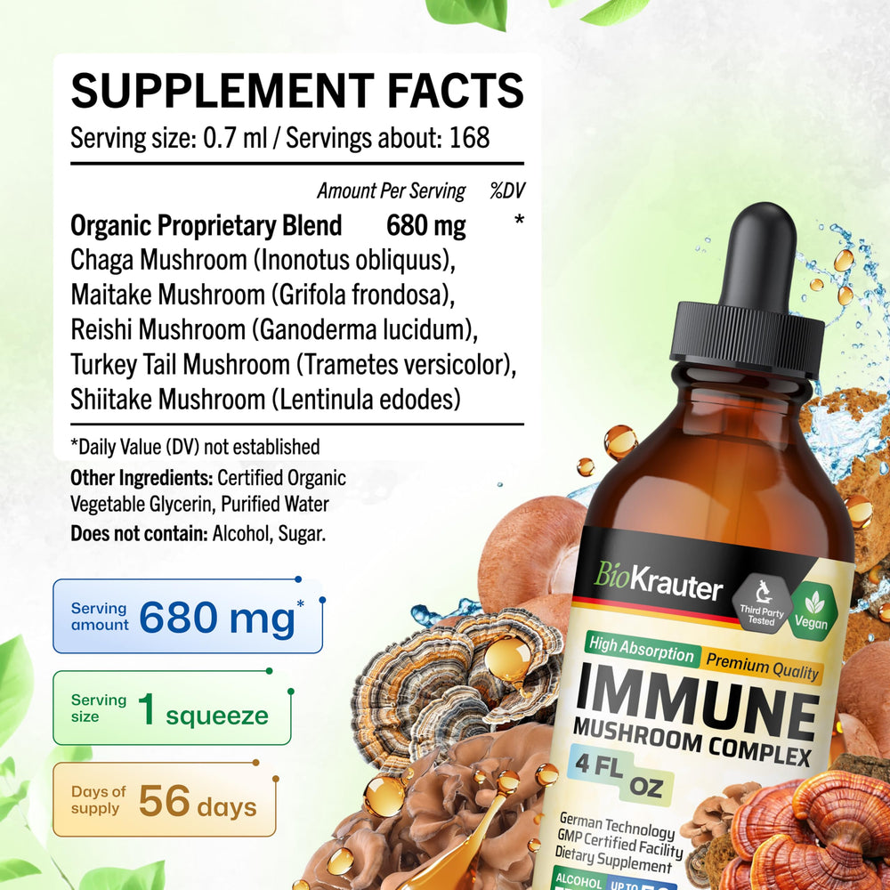 BIO KRAUTER vegan non-alcohol formula demonstrates plant-based tincture.