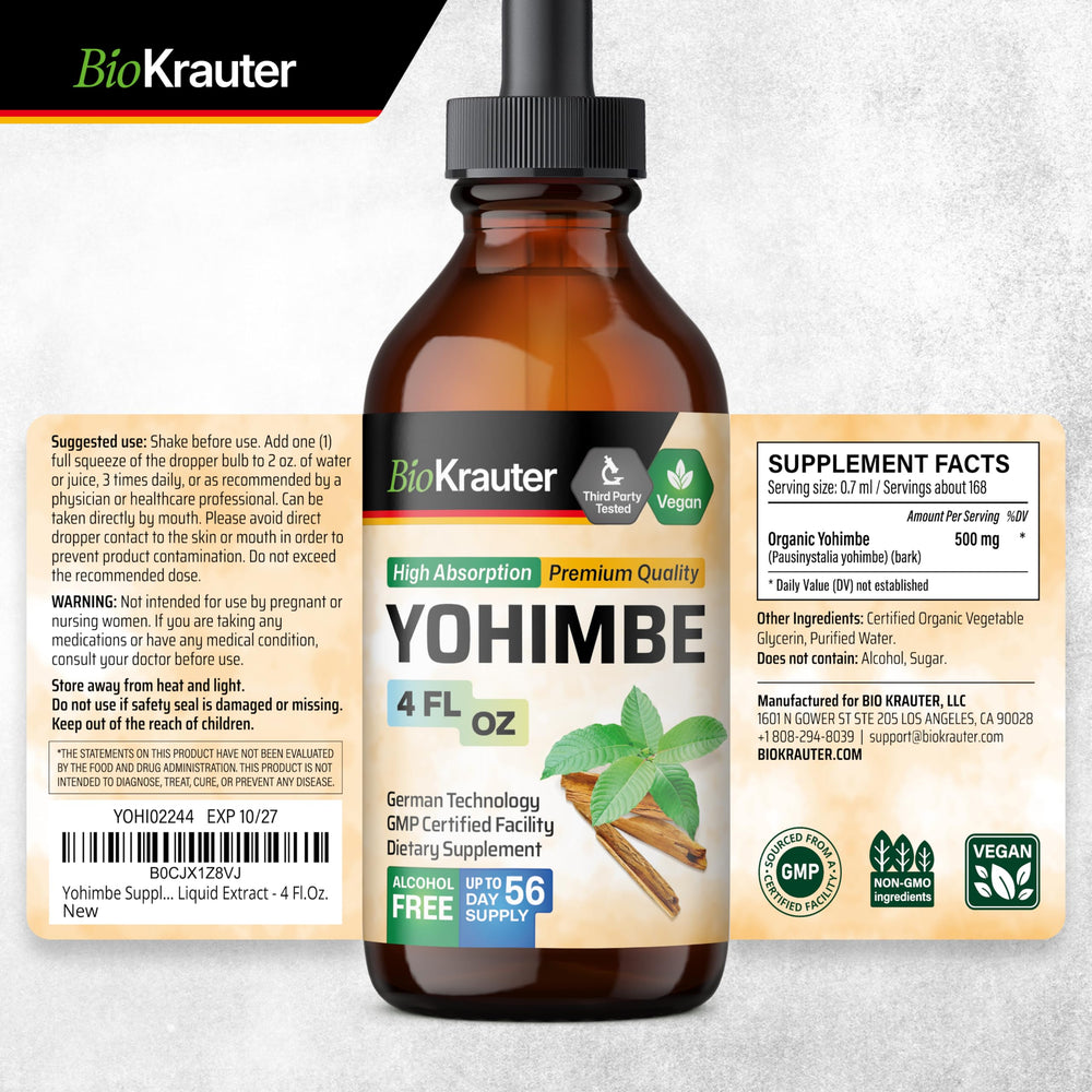 BIO KRAUTER Yohimbe Tincture vegan alcohol-free wellness option