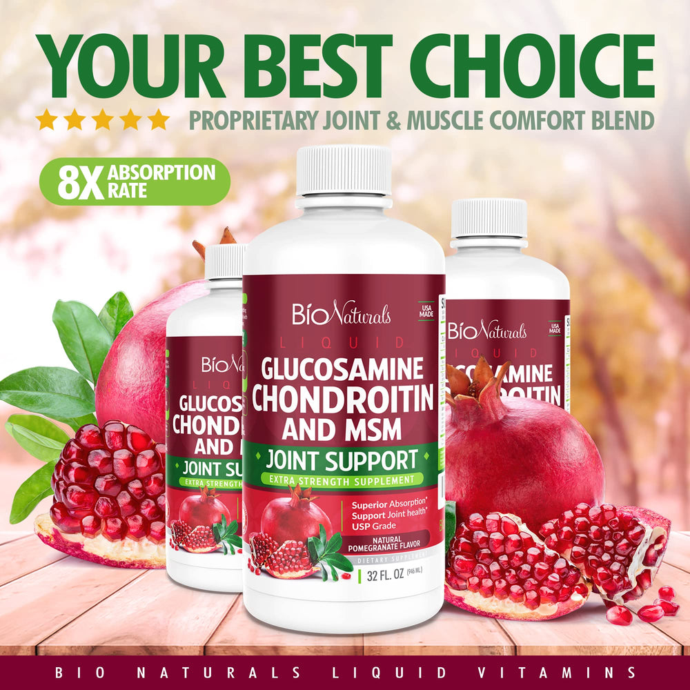 Bio Naturals advanced blend bottle label illustrates comfort support for daily activities.
