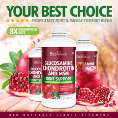 Bio Naturals advanced blend bottle label illustrates comfort support for daily activities.