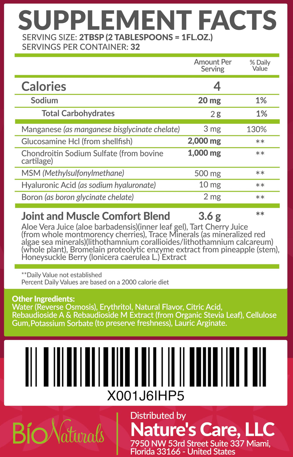 Bio Naturals bottle pour shows easy liquid formula absorbed for mobility.