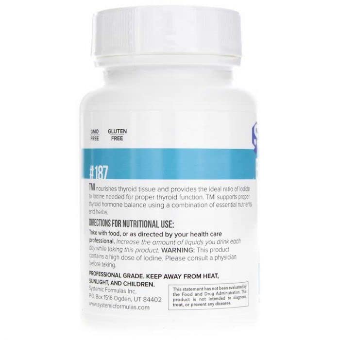 Bio Nutrient Systemic Formulas TMI packaging shot features bottle design and labeling.