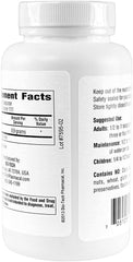 Close-up of the label highlighting natural mannose