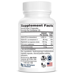 Studio scene with Bio-Tech Pharmacal D3 Plus bottle suggesting an easy wellness routine.