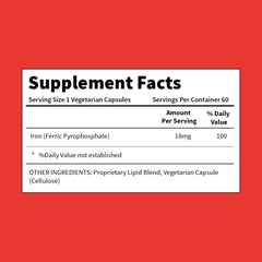 BioAvailable Liposomal Iron, smooth taste with no metallic aftertaste.