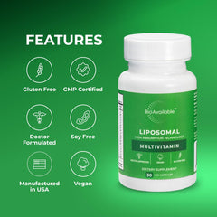 BioAvailable Liposomal Multivitamin capsules being poured into hand.