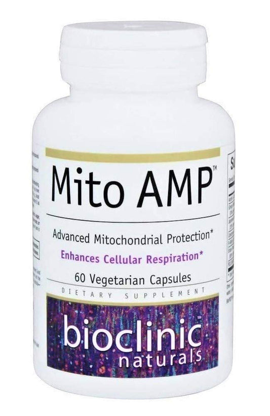 Bioclinic MitoLife AMP bottle front view for daily cognitive support potential.