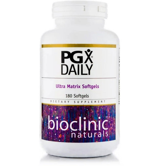 Bioclinic Naturals PGX Daily Ultra Matrix Softgels front bottle for easy daily supplementation