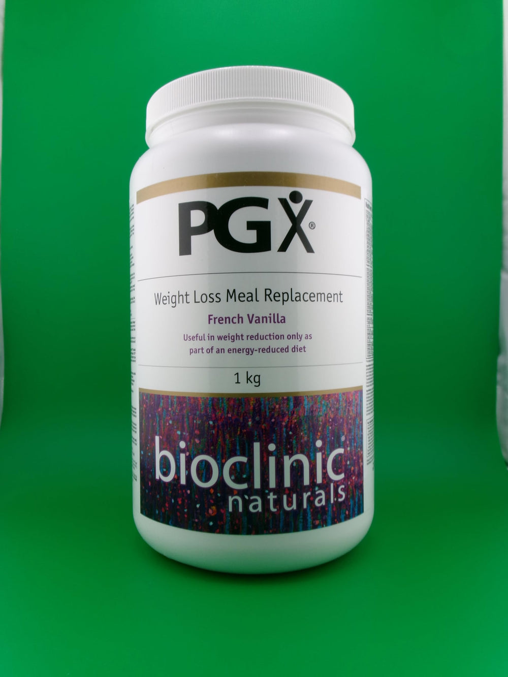 Bioclinic Naturals PGX whey protein and MCT blend in a container.