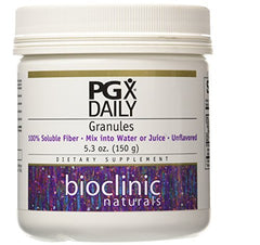 Bioclinic PGX Daily Granules unflavored powder stirred into water for easy fiber intake