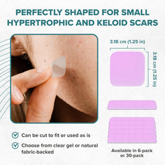 BIODERMIS Epi-Derm Epi-Tab Squares clear-pack demonstrates discreet wear.