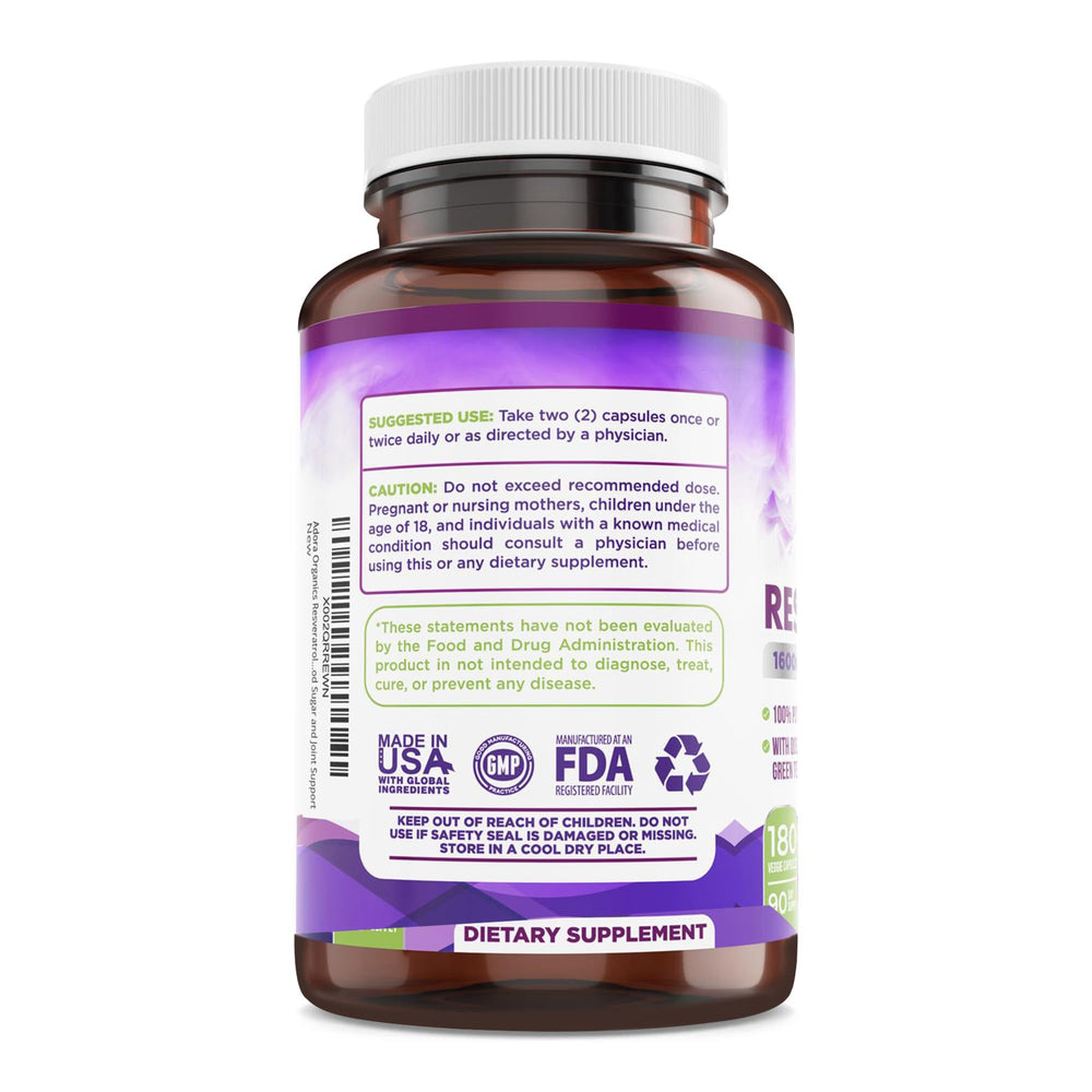 Biodora Resveratrol packaging and label emphasizing quality ingredients