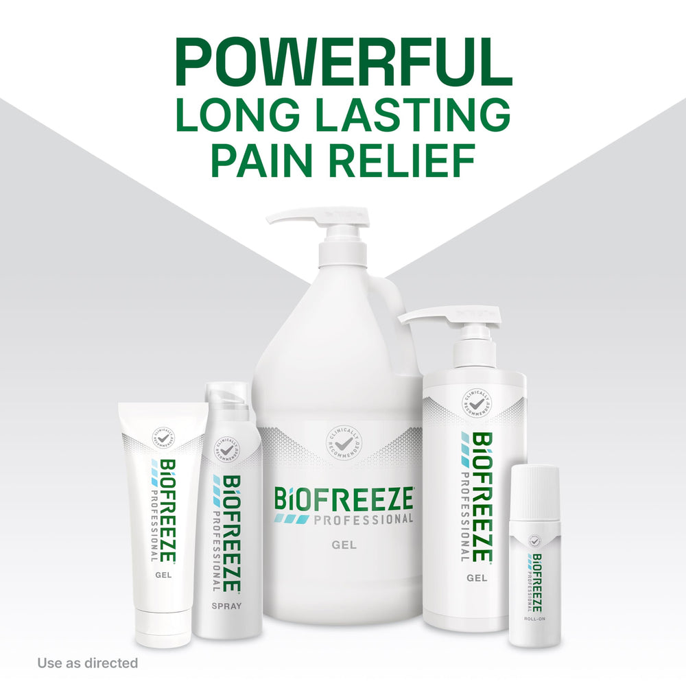Enhanced menthol formula of Biofreeze Professional Gel for cooling relief.