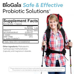 BioGaia Immune Active capsules in hand for portable daily use