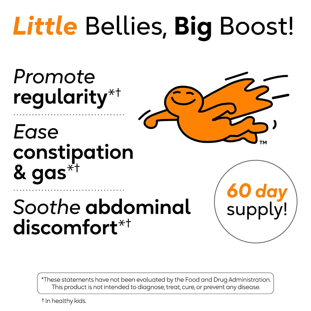 60 day supply label indicating extended probiotic and vitamin D support for kids.