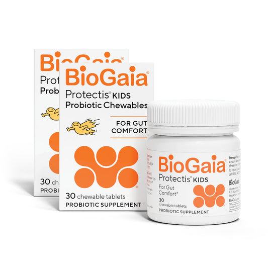 BioGaia Protectis chewable tablets for toddlers provide gentle digestive comfort.