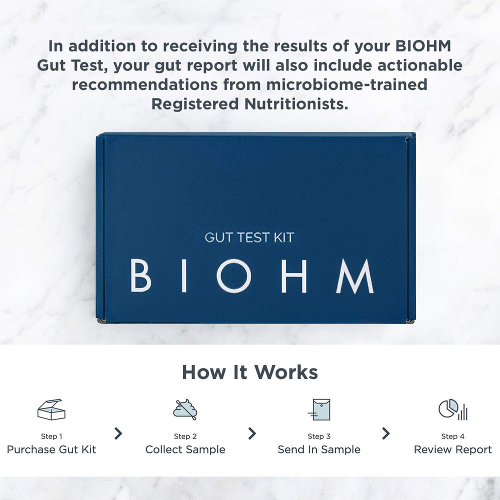 BIOHM results dashboard with intuitive gut health data