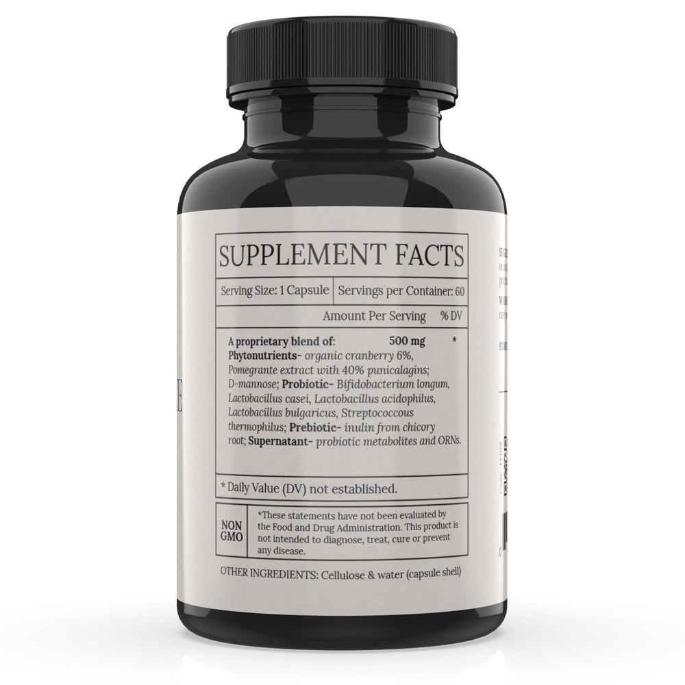 BioImmersion Cranberry Pomegranate Synbiotic label highlights vegan, excipient-free quality