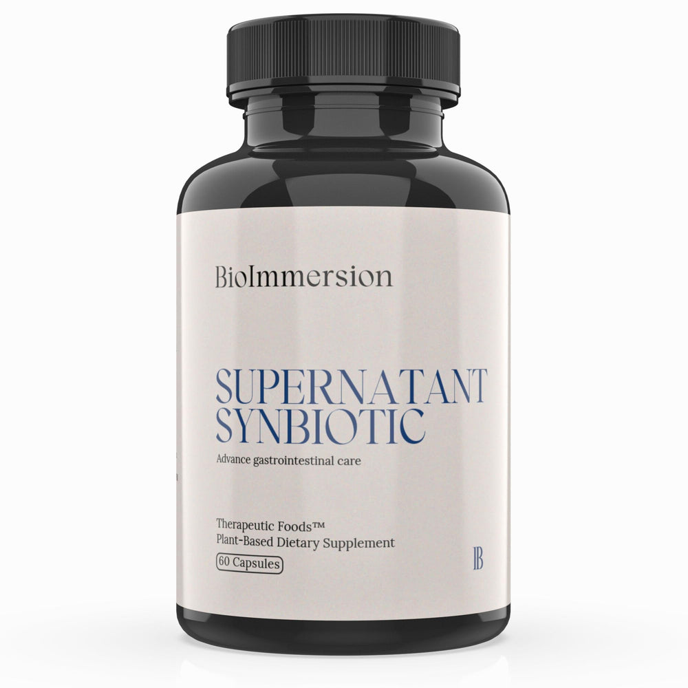 BioImmersion Supernatant Synbiotic capsule promotes daily digestion comfort.