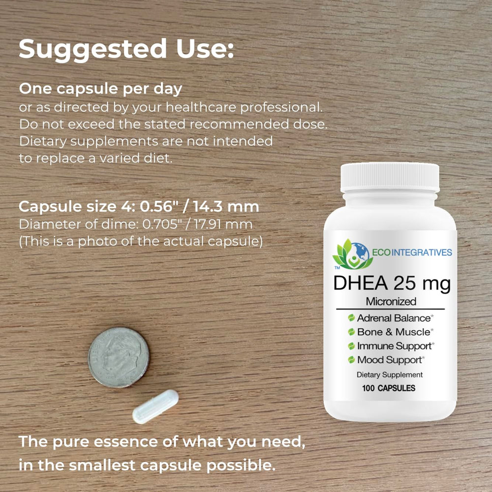 BioInnovations Pharmacal EcoIntegratives DHEA allergen-free formula visible on packaging