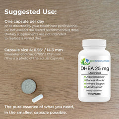 BioInnovations Pharmacal EcoIntegratives DHEA allergen-free formula visible on packaging
