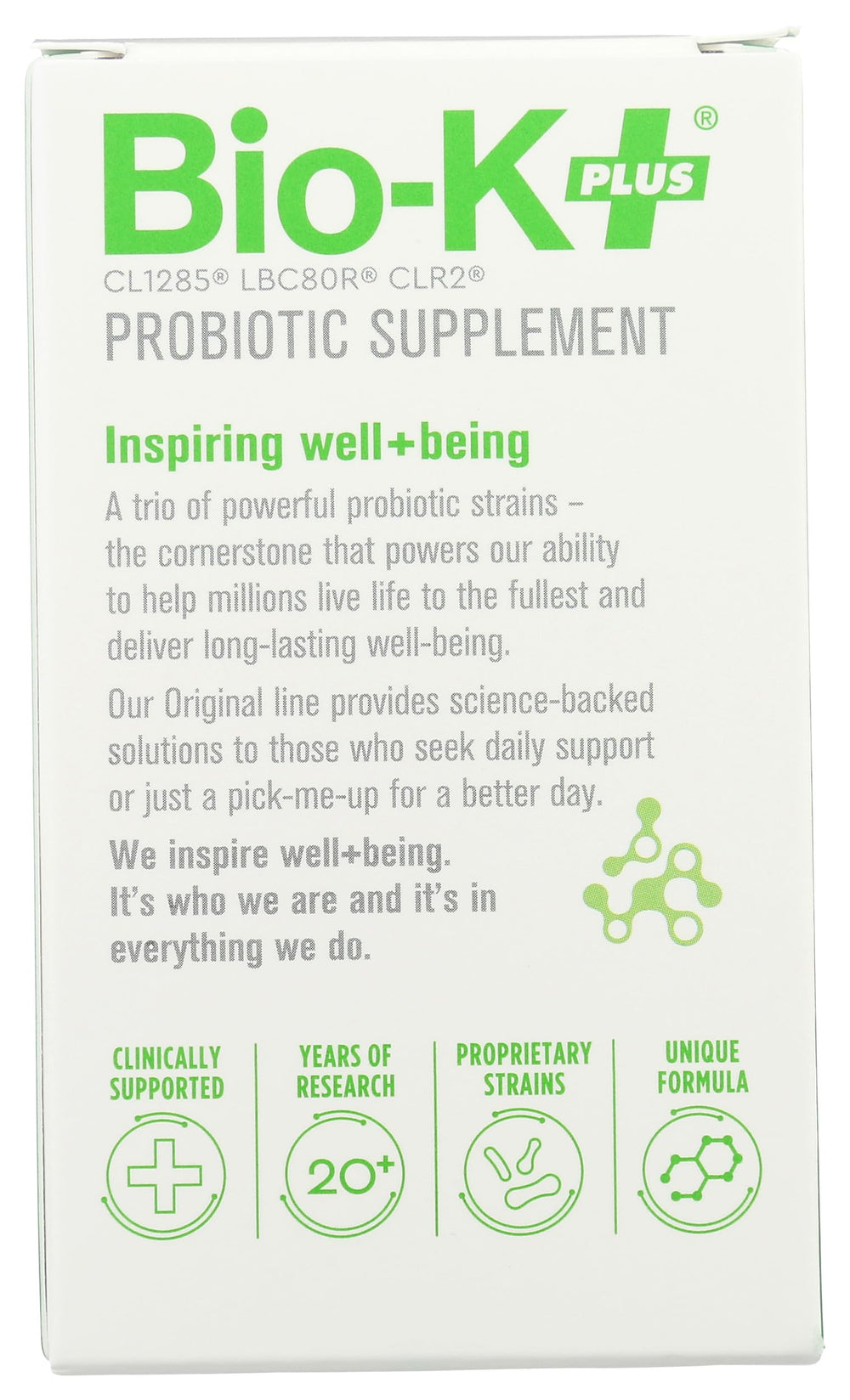 Closeup of Bio-K Plus Dailycare label highlighting 50B cultures