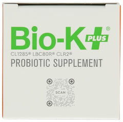 Bio-K Plus PoopBIOTIC on the kitchen counter signals convenient wellness.