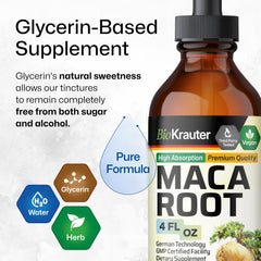 BIO KRAUTER Maca Drops with German technology emphasizes high absorption potential.