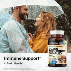 BIO KRAUTER Mushroom Complex bottle back with ingredients and serving details