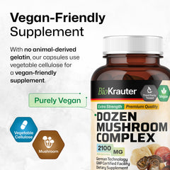Portable BIO KRAUTER mushrooms capsules for on-the-go routine