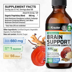 BIO KRAUTER Reishi tincture drop emphasizes smooth, bitterness-free flavor.