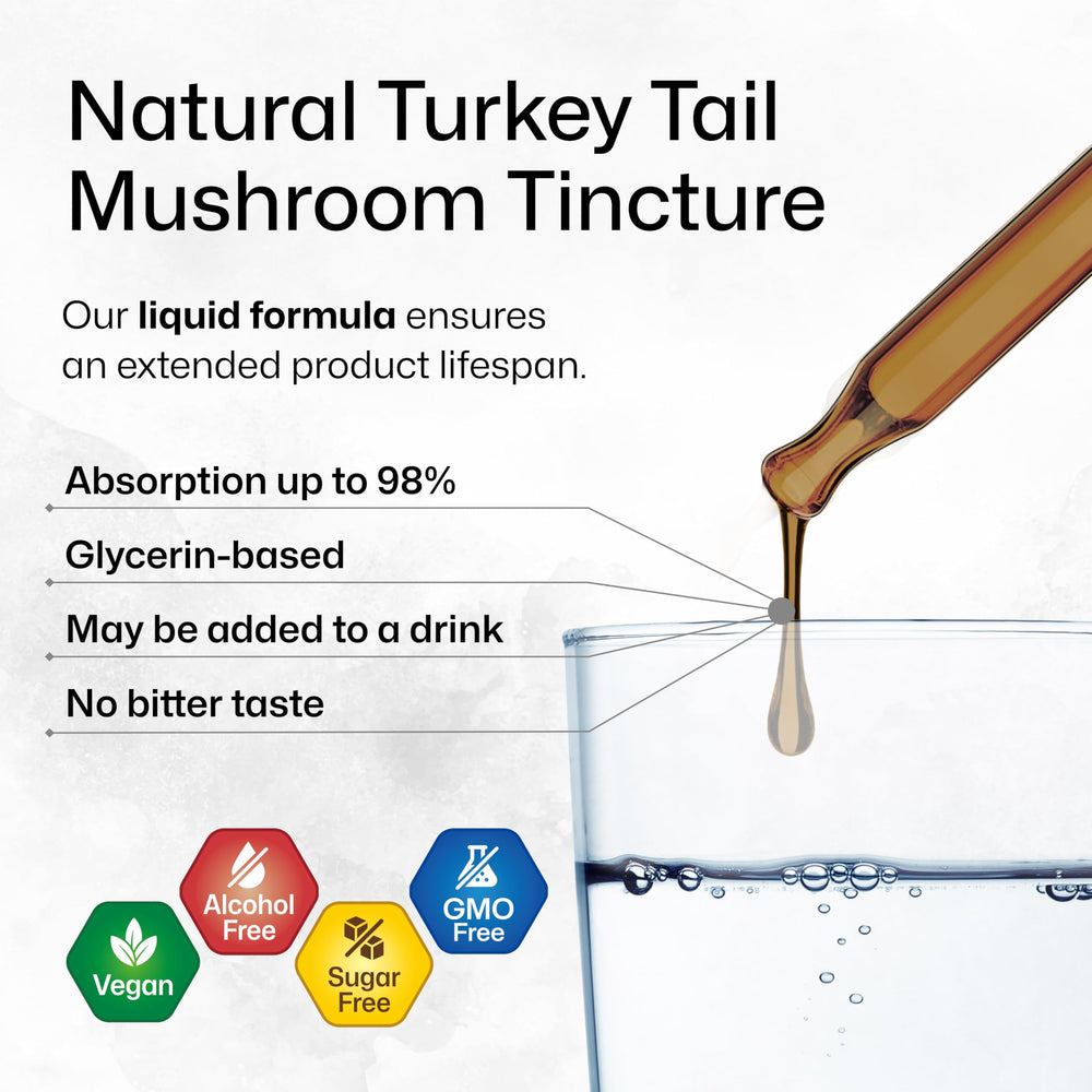 BIO KRAUTER Turkey Tail ingredients water and glycerin shown.